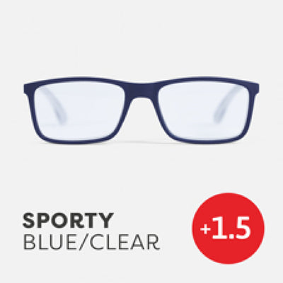 Easy Readers Reading Glasses -  Sporty Blue/Clear +1.5 - Readers - Agenda Bookshop