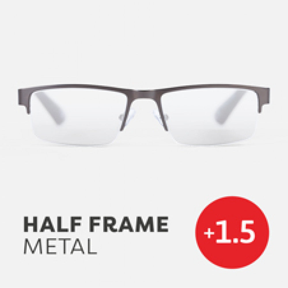 Easy Readers Reading Glasses - Half Frame Metal +1.5 - Readers - Agenda Bookshop