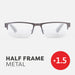 Easy Readers Reading Glasses - Half Frame Metal +1.5 - Readers - Agenda Bookshop
