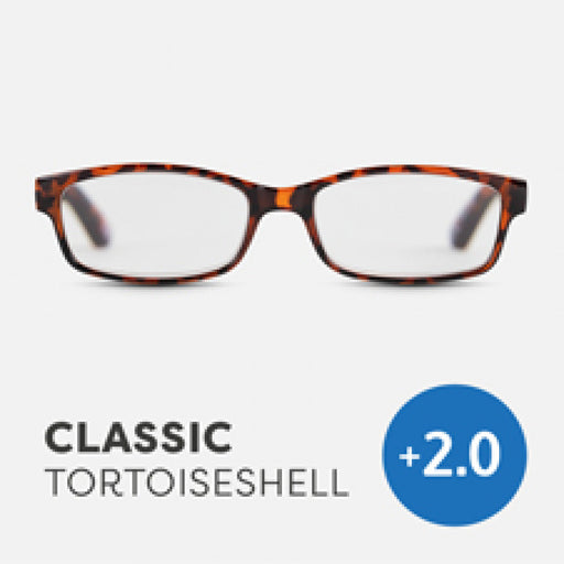 Easy Readers Reading Glasses - Classic Tortoiseshell +2.0 - Readers - Agenda Bookshop