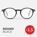 Easy Readers Reading Glasses - Round Black +1.5 - Readers - Agenda Bookshop