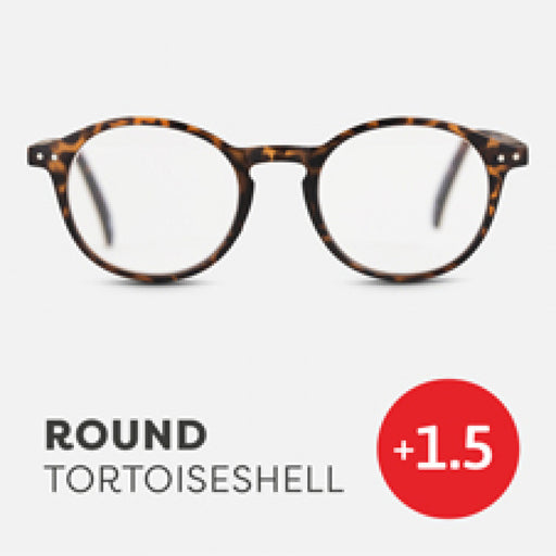 Easy Readers Reading Glasses - Round Tortoiseshell +1.5 - Readers - Agenda Bookshop