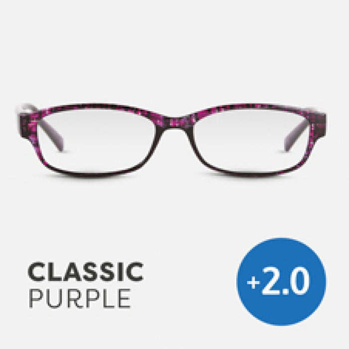 Easy Readers Reading Glasses - Classic Purple  +2.0 - Readers - Agenda Bookshop