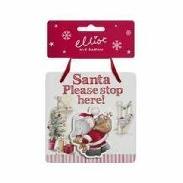 Santa please stop here Plaque - Agenda Bookshop